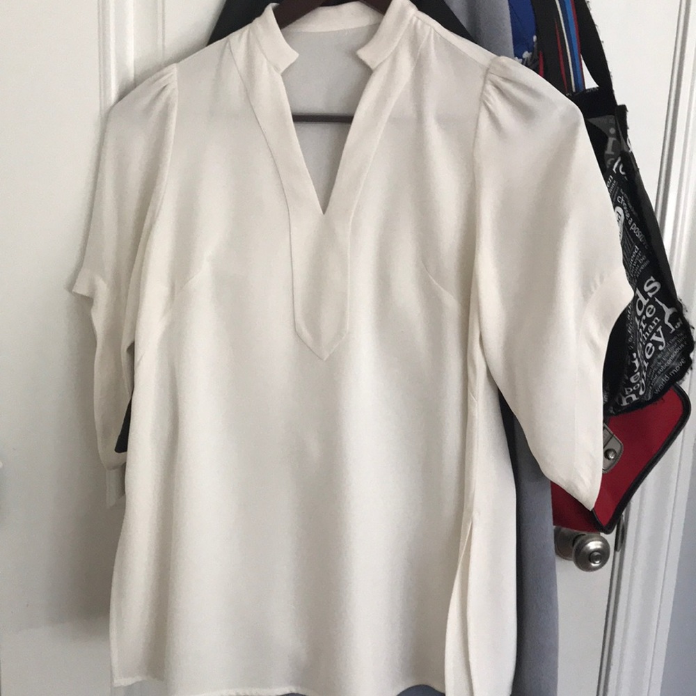 white silk  tunic